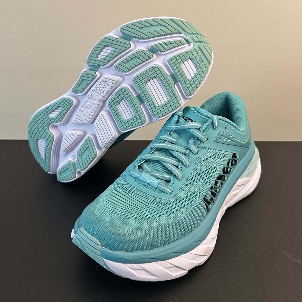 Hoka One One women’s aqua blue running shoes size 5 - Picture 4 of 7